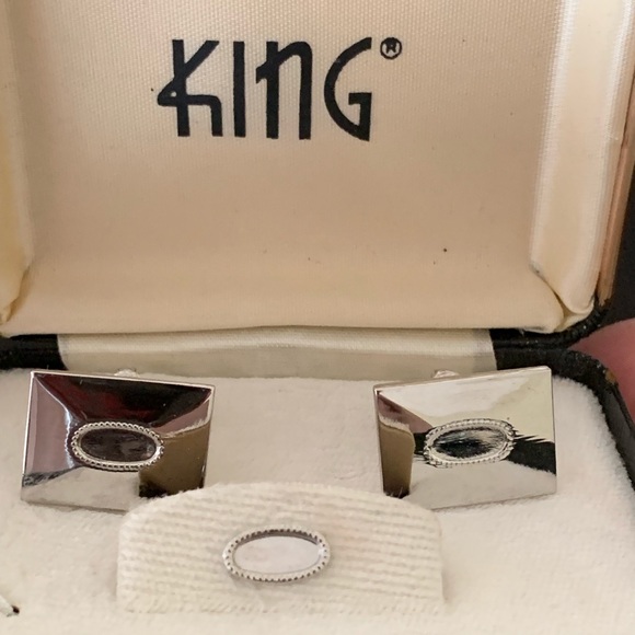 Vintage Silver Cufflinks & Tie Tack Set